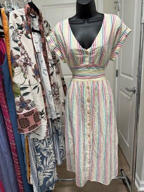 Striped Rainbow Loft Cotton Dress